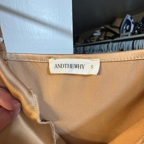 🌟 3/$20 Eligible! Andthewhy Gold Camisole Top - Picture 4 of 6